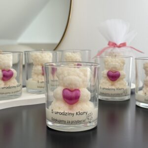 Świeca w szkle Miś